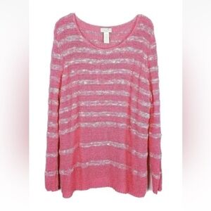 Caribbean Joe Women's Knit‎ Sweater Plus Size 3X Pink Long Sleeve Pullover (10)